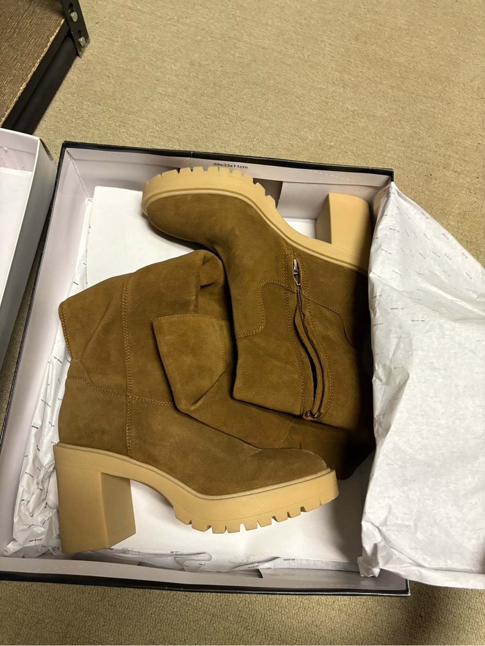 Dolce Vita Knee high Boot in Cognac Suede - Picture 3 of 6